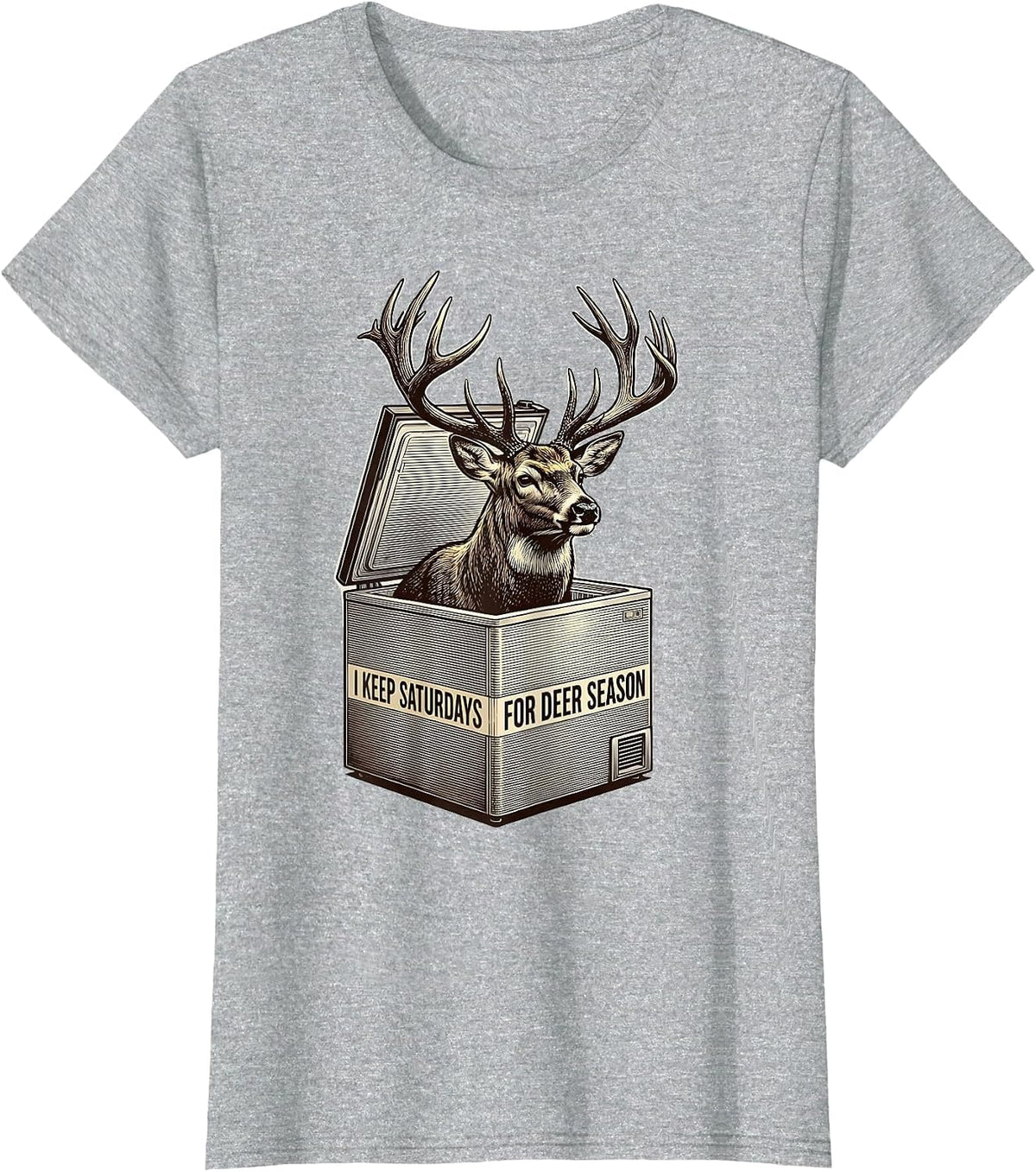 Women's I Keep Saturdays For Deer Season Funny Hunting Dad Gift T-Shirt - Heather Grey