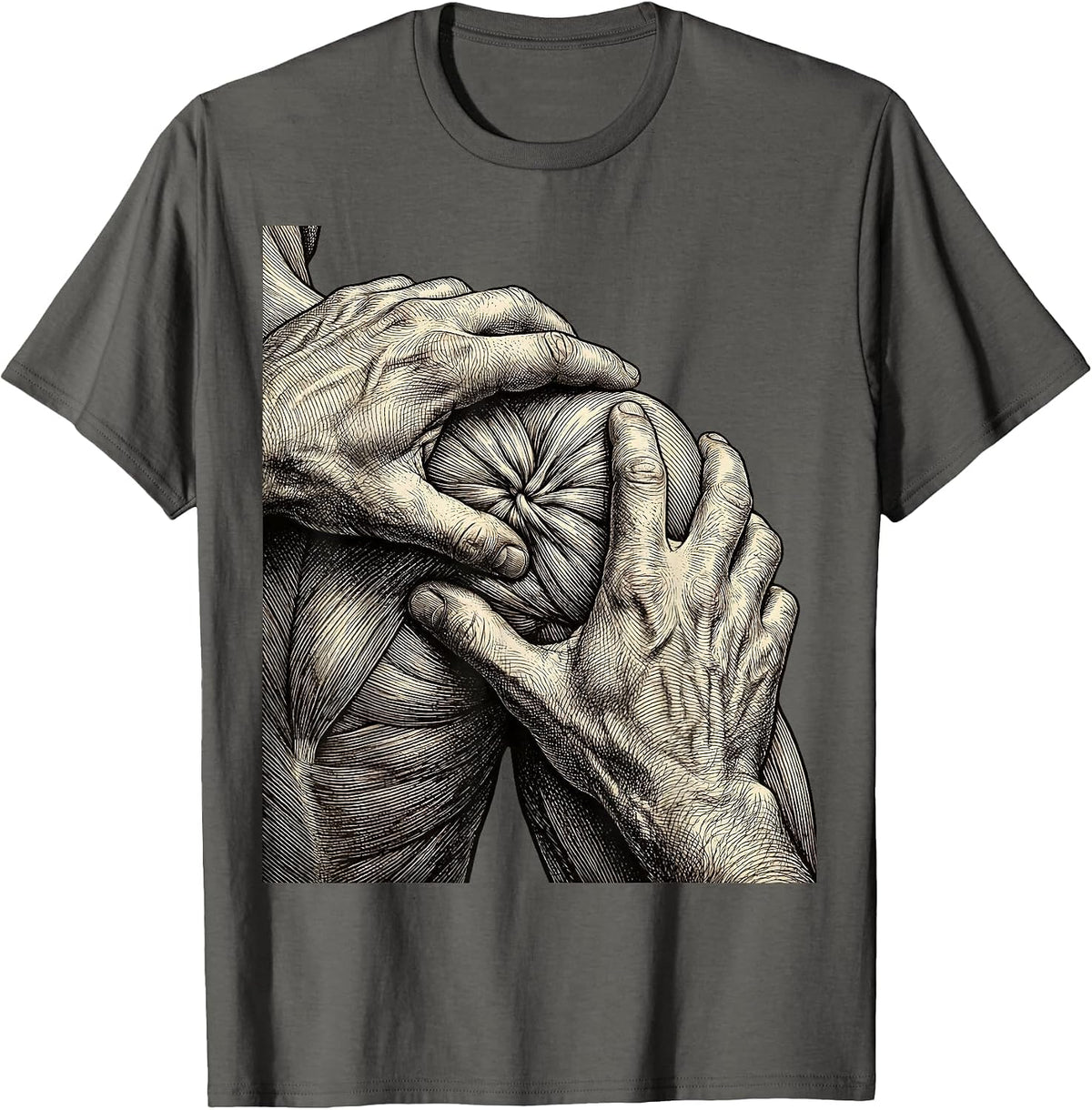 Men's Physical Therapy Knotted Muscle Massage Graphic T-Shirt - Asphalt Grey