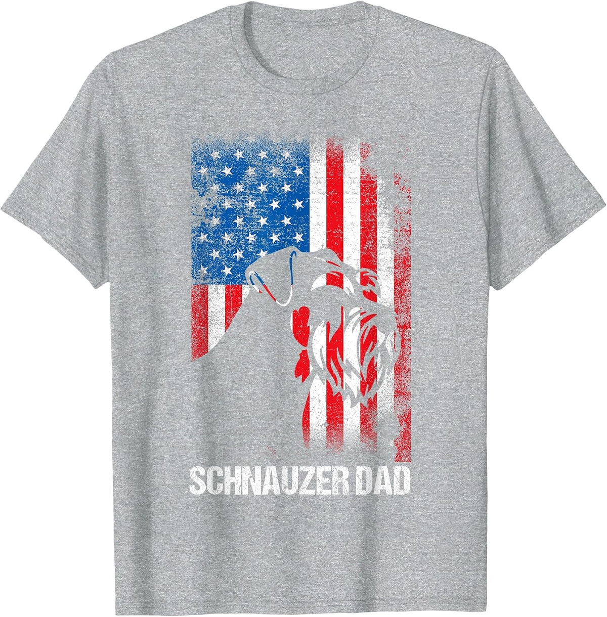 Schnauzer Dad T-Shirt - Heather Grey