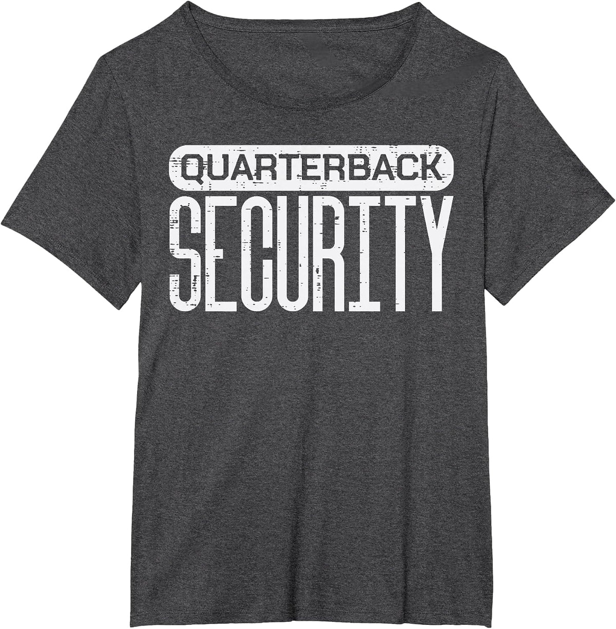 Quarterback Security Funny Offense American Football Lineman T-Shirt - Dark Heather Grey