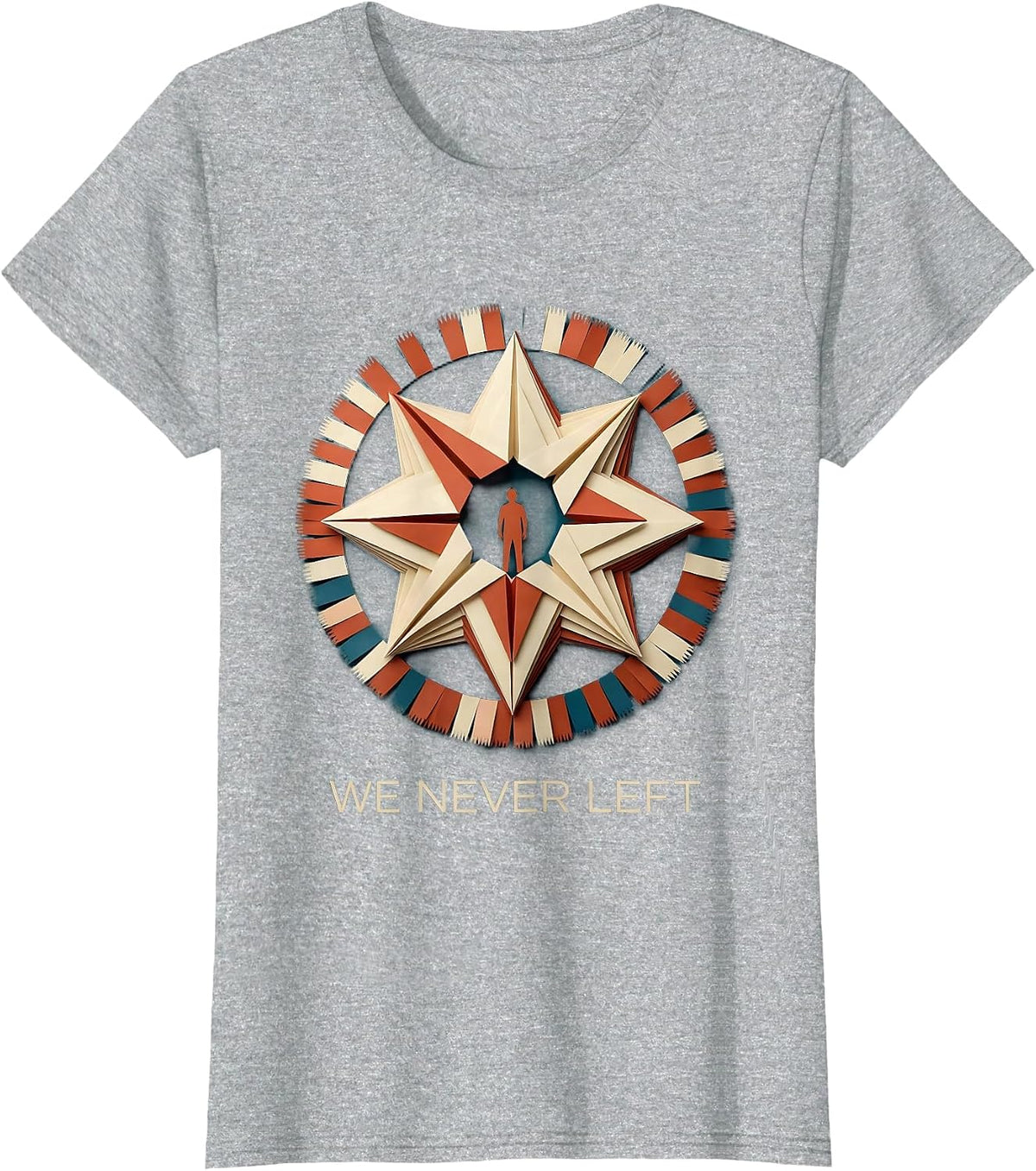 We Never Left Native American Heritage Pride Awareness T-Shirt - Heather Grey