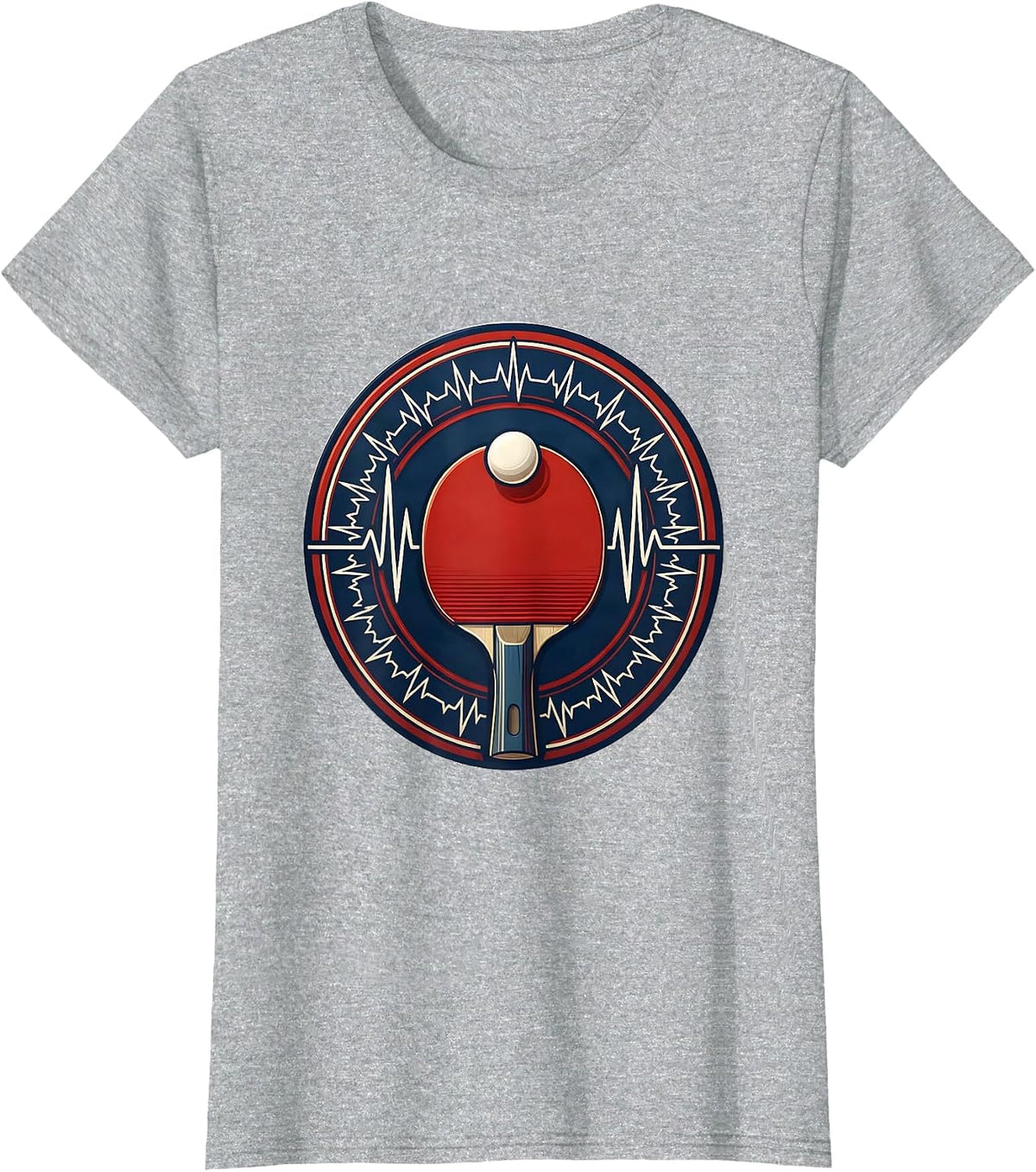 Women's Symmetrical Crest Racket Sport Player Gift T-Shirt - Heather Grey