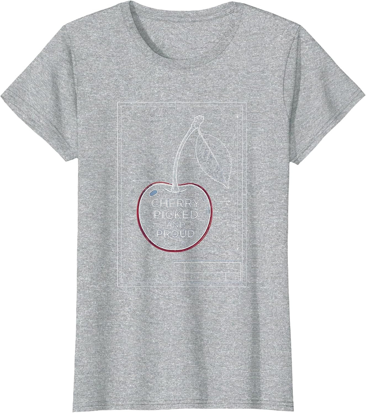 Women's Cherry Picked and Proud Graphic Design T-Shirt - Heather Grey