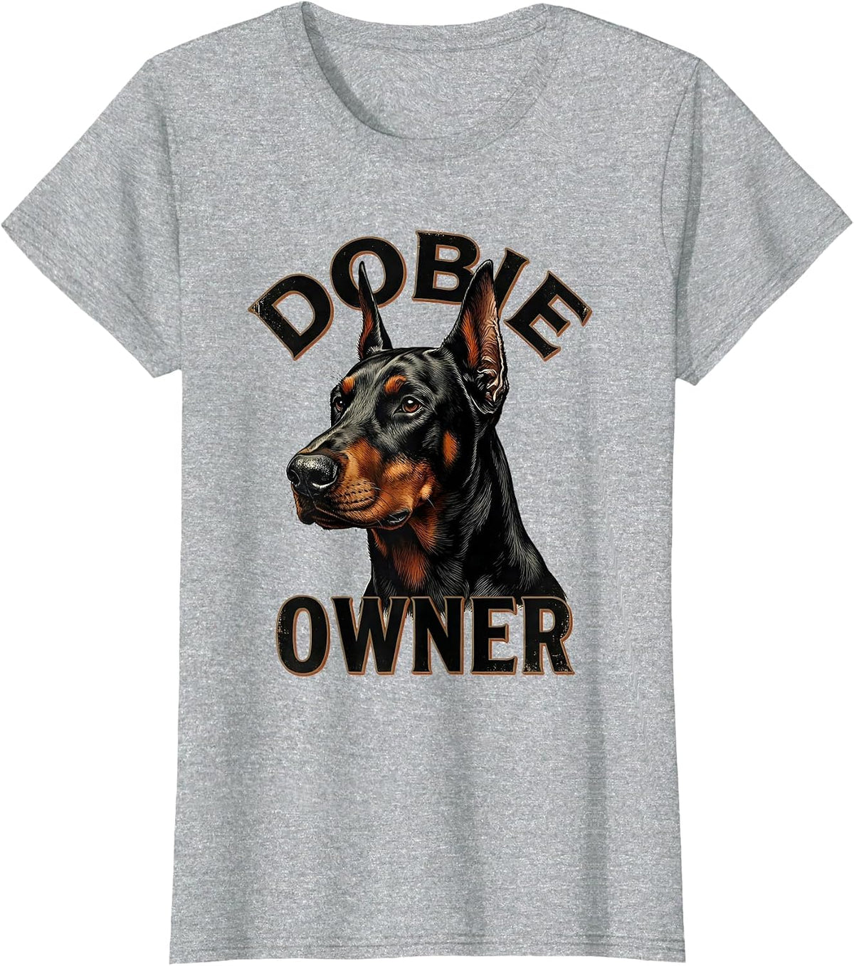Women's Dobie Owner Vintage Doberman Pinscher Dog Lover Gift T-Shirt - Heather Grey