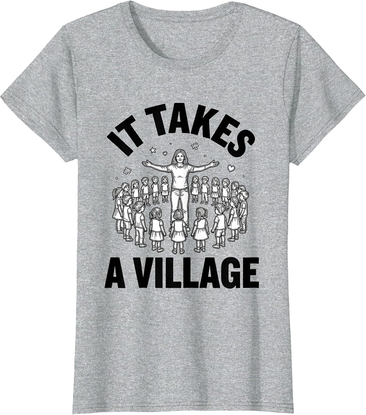 It Takes A Village Special Education Teacher Design T-Shirt - Heather Grey