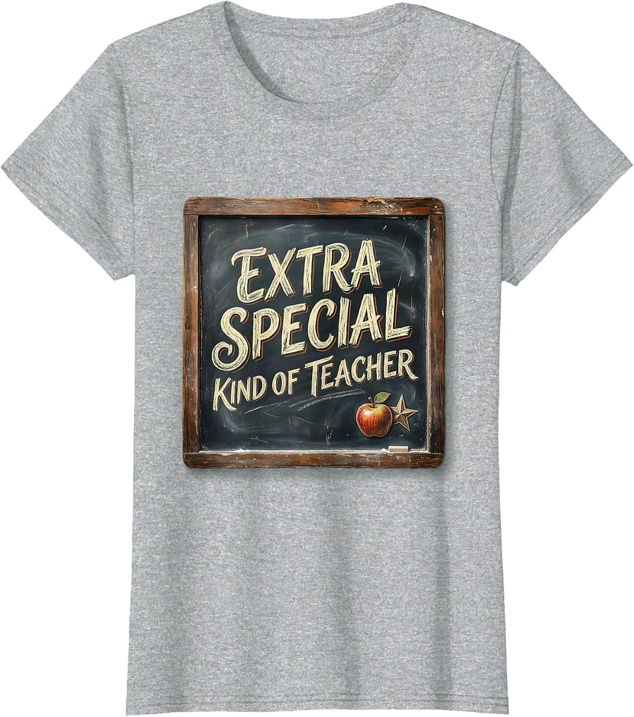 Extra Special Kind of Teacher Special Education Design T-Shirt - Heather Grey