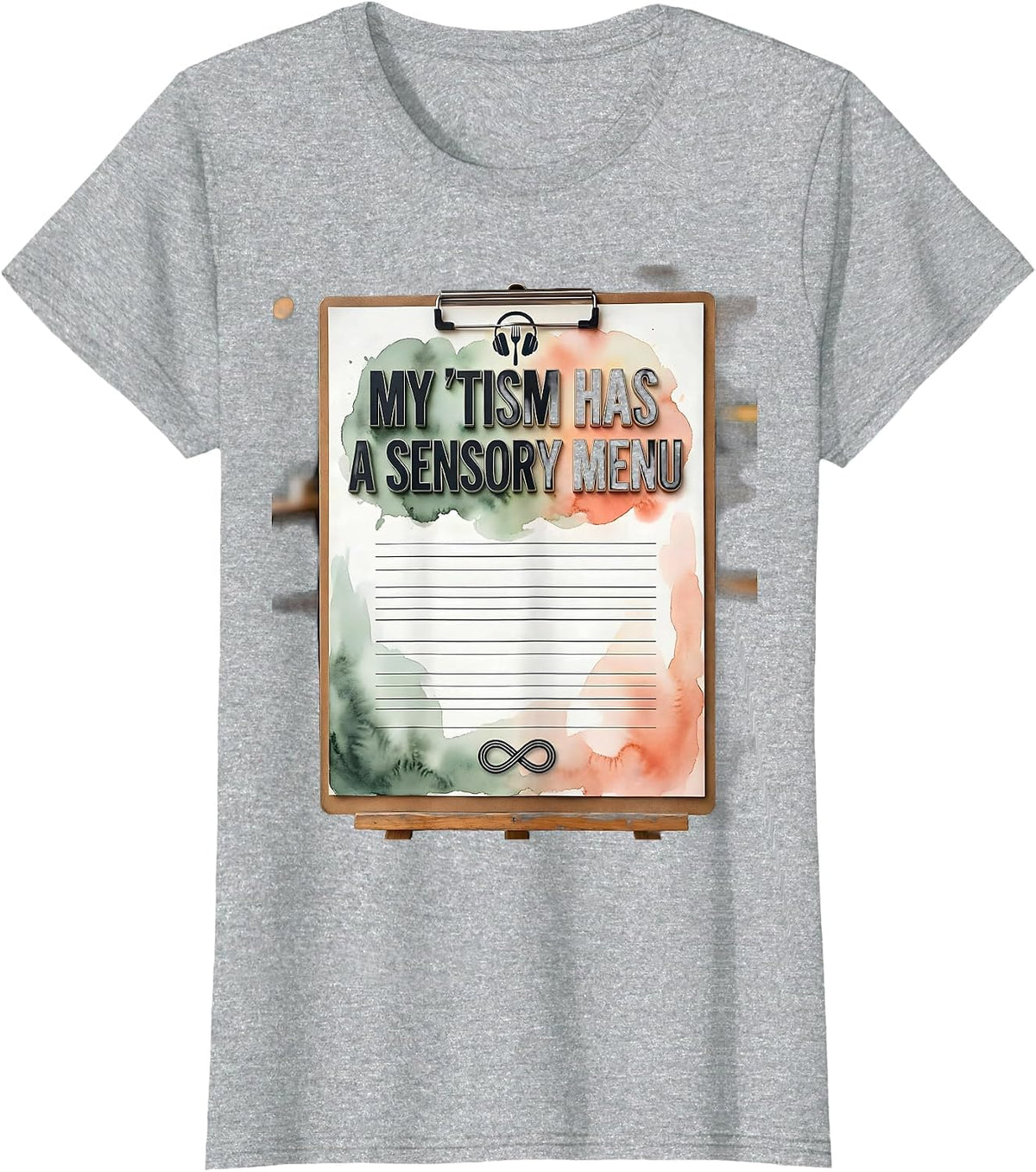 My 'Tism Has A Sensory Menu Funny Autistic ADHD T-Shirt - Heather Grey