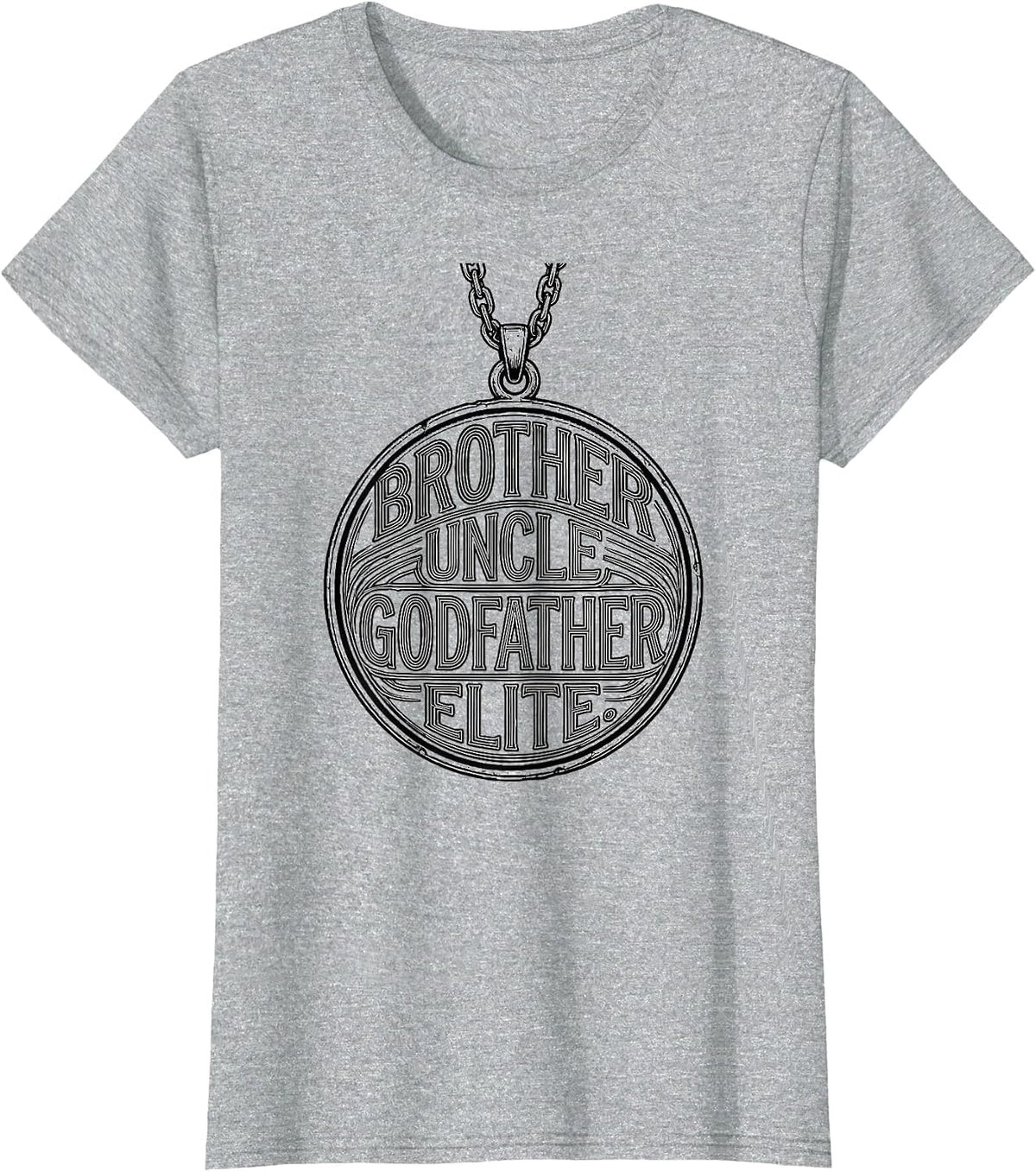Brother Uncle Godfather Elite Funny Cool Uncles Club Novelty T-Shirt - Heather Grey