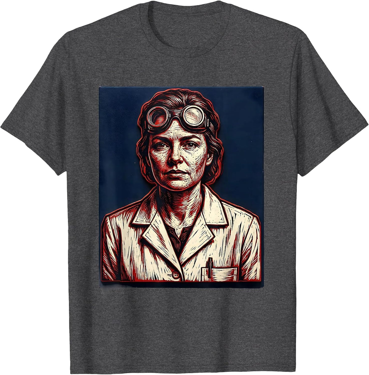Labor Day Lab Coat Scientist Illustration T-Shirt, Men, Dark Heather Grey, Medium - As Pictured