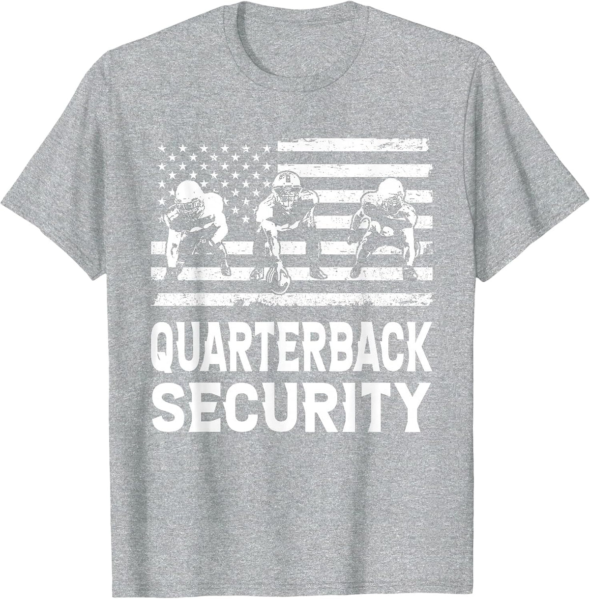 Quarterback Security Lineman Football T-Shirt - Heather Grey