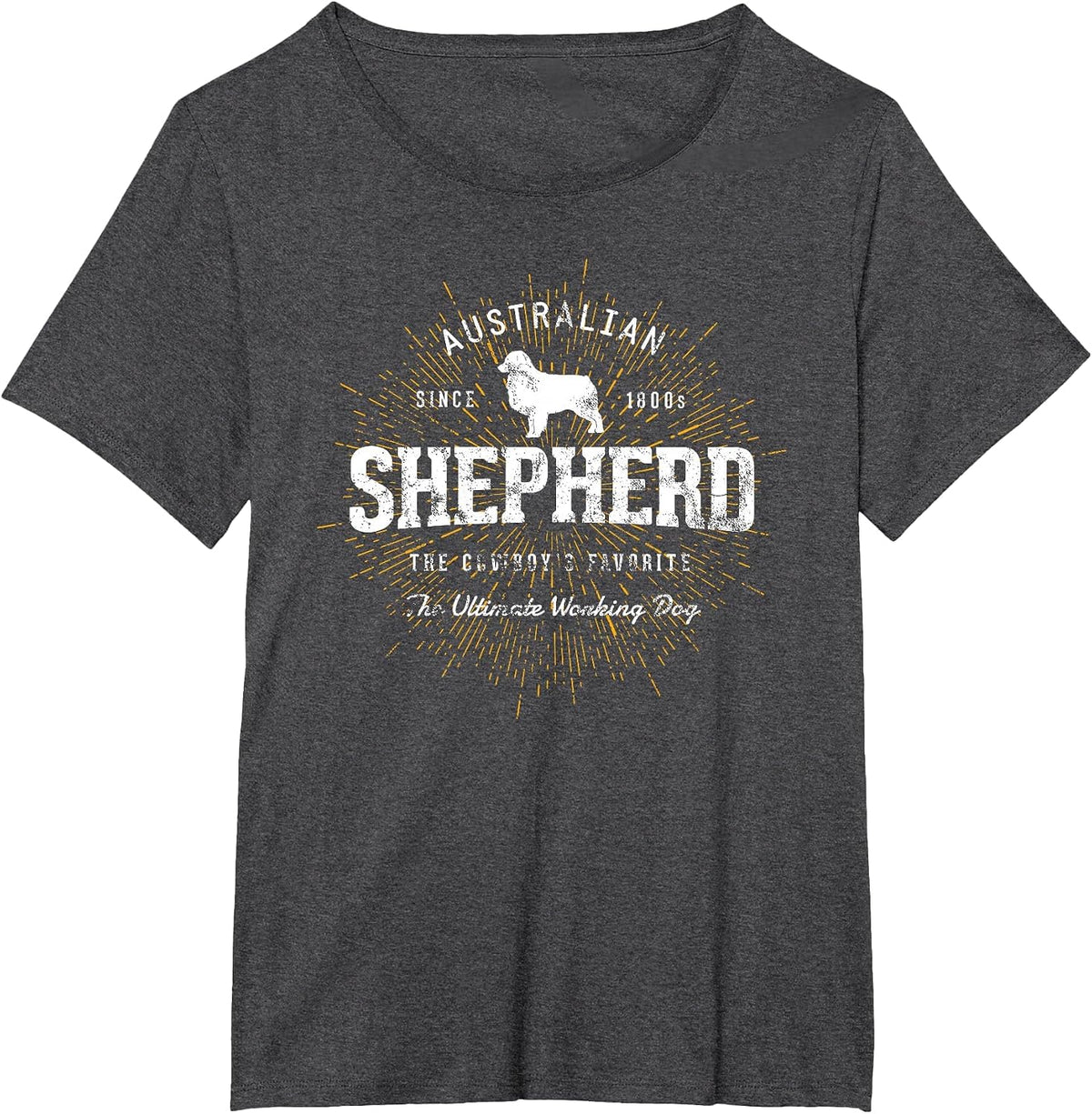 Vintage Style Retro Australian Shepherd T-Shirt - Dark Heather Grey