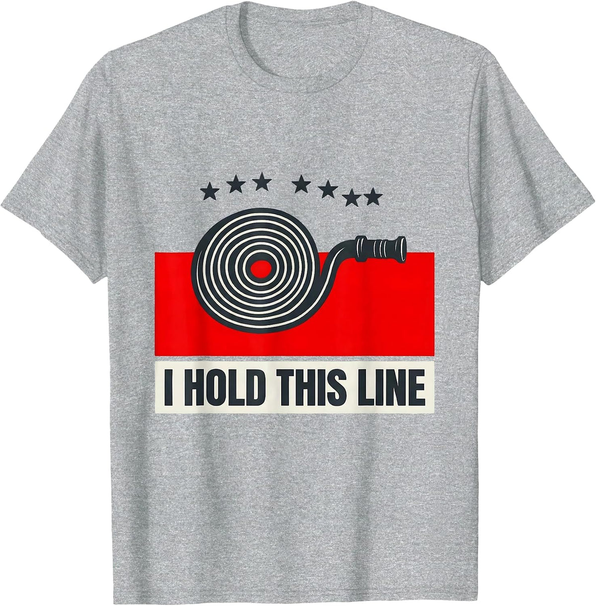 Men's I Hold This Line Thin Red Line Firefighter Pride Memorial T-Shirt - Heather Grey