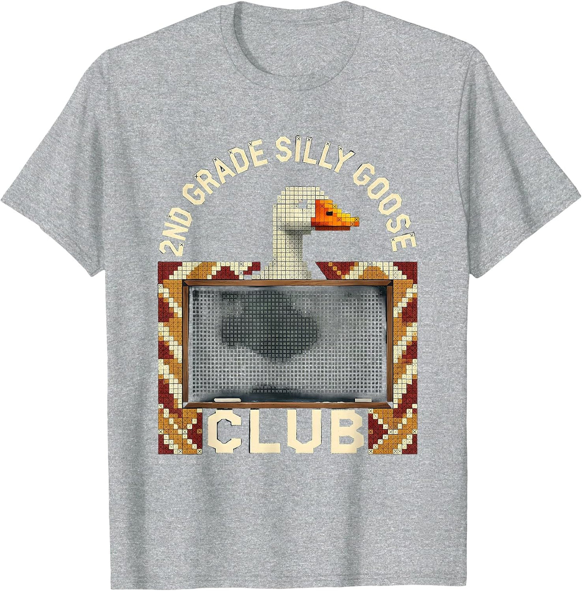 Men's 2nd Grade Silly Goose Club Teacher Back To School Humor T-Shirt - Heather Grey