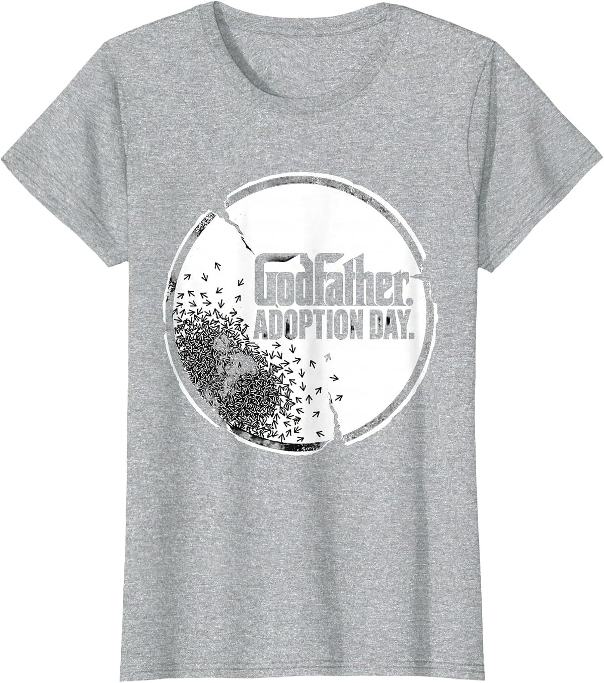 Godfather Adoption Day Family Celebration Rubber Stamp T-Shirt - Heather Grey