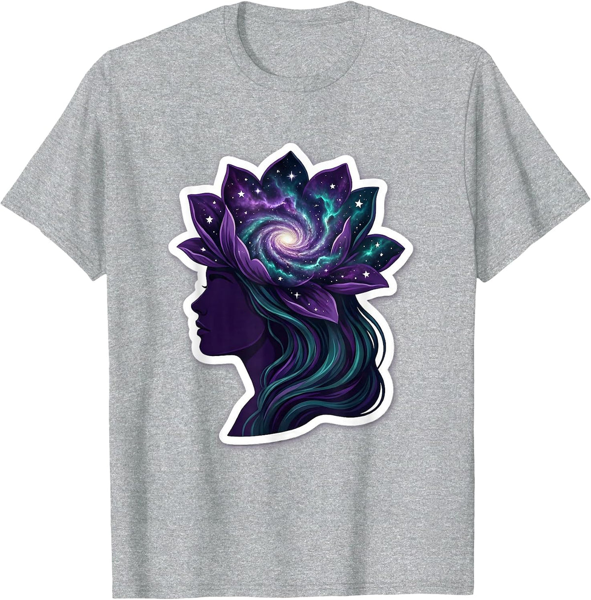 Men's Autism Galaxy Mind Spiral Illustration T-Shirt - Heather Grey
