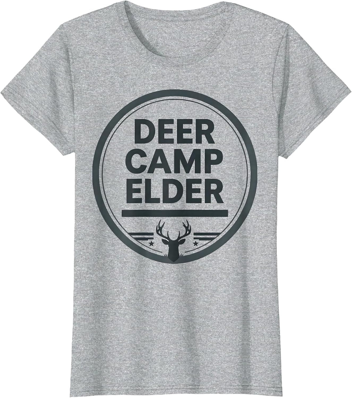 Women's Deer Camp Elder Monochromatic Hunting Dad Gift T-Shirt - Heather Grey