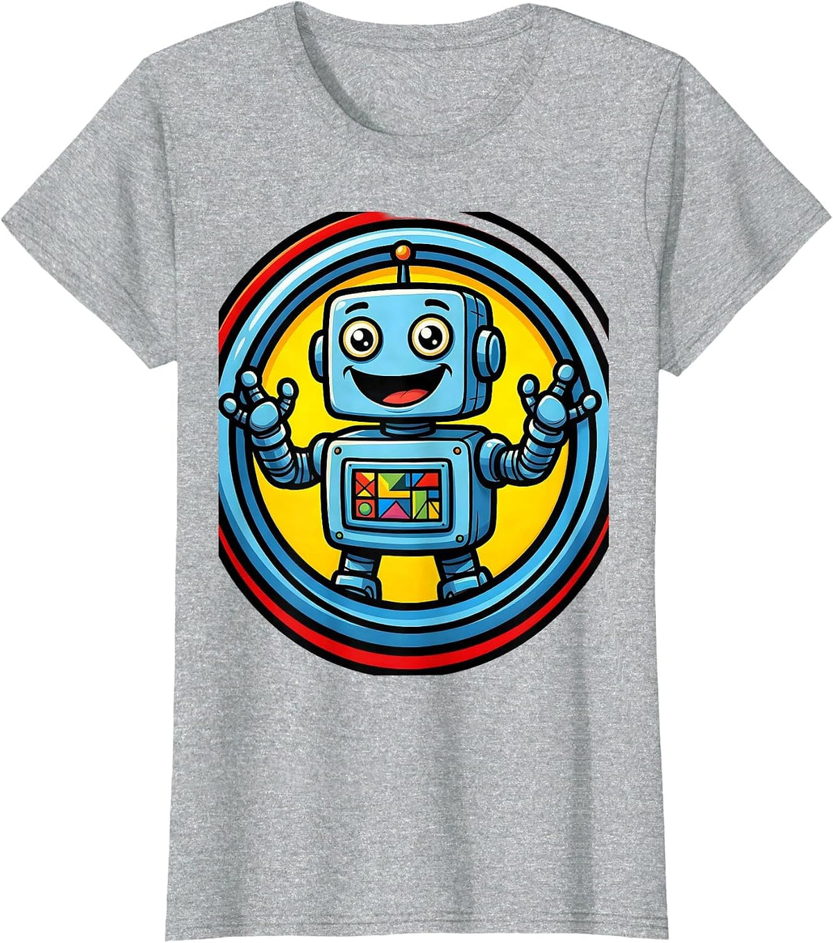 Women's Special Education Teacher Cheerful Robot ABCs Gift T-Shirt - Heather Grey