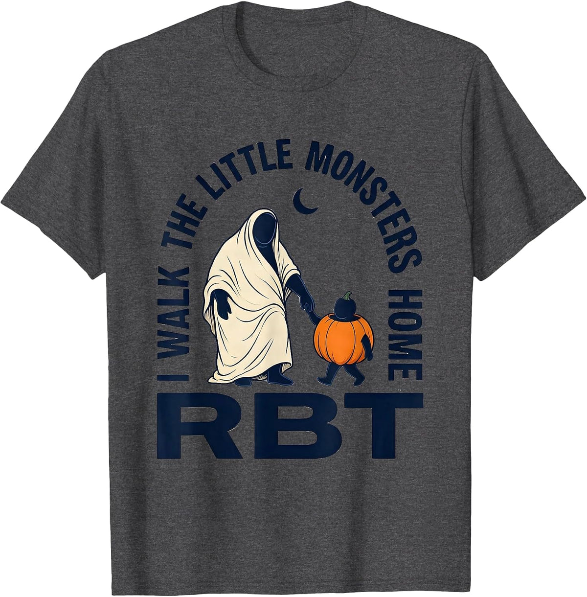 Men's I Walk The Little Monsters Home RBT Para Normal Activities T-Shirt - Dark Heather Grey