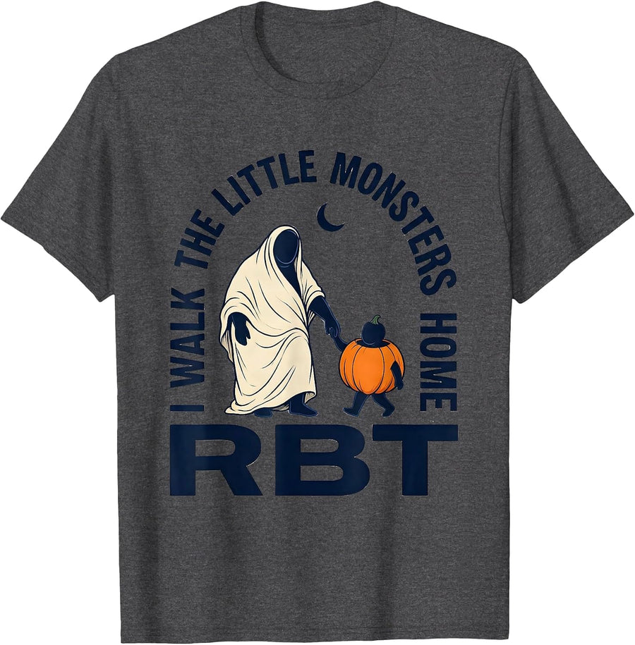 Men's I Walk The Little Monsters Home RBT Para Normal Activities T-Shirt - Dark Heather Grey