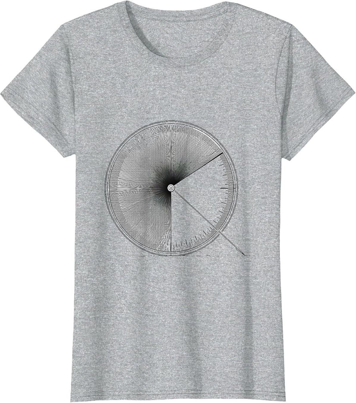 Dosimeter Dial Line Art Nuclear Science Humor T-Shirt - Heather Grey