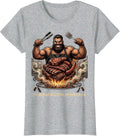 My Labor Day Meat Feeds The Whole Block Funny BBQ Pit Master T-Shirt - Heather Grey