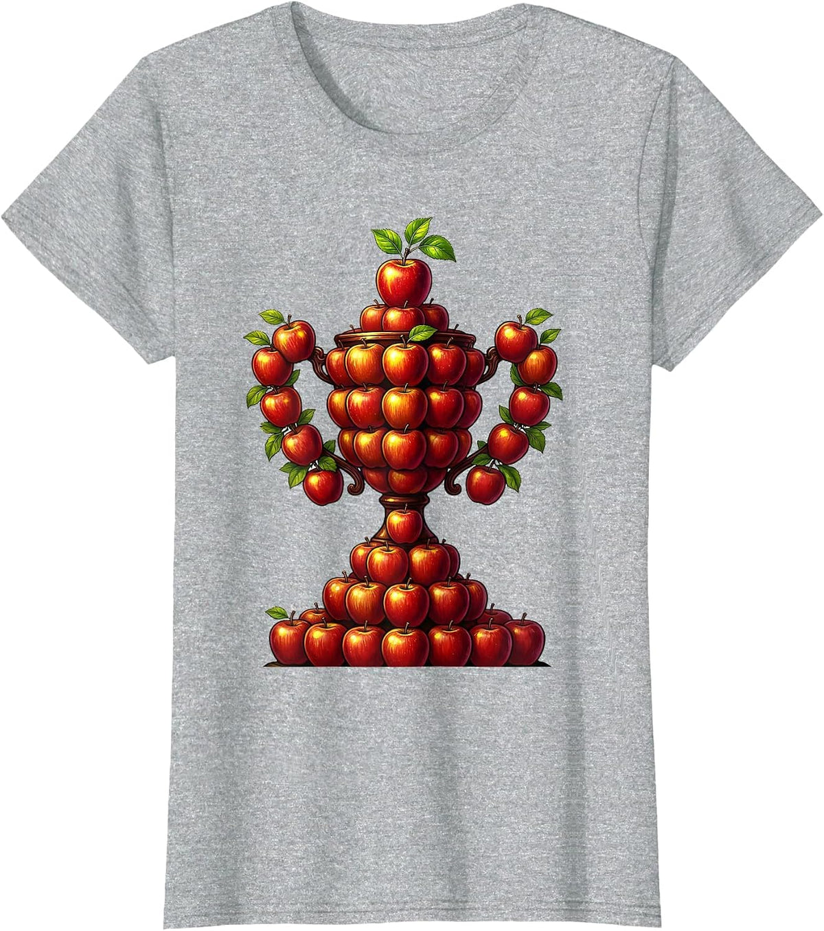 Women's Sped Teacher Apple Trophy Graphic Tee T-Shirt - Heather Grey