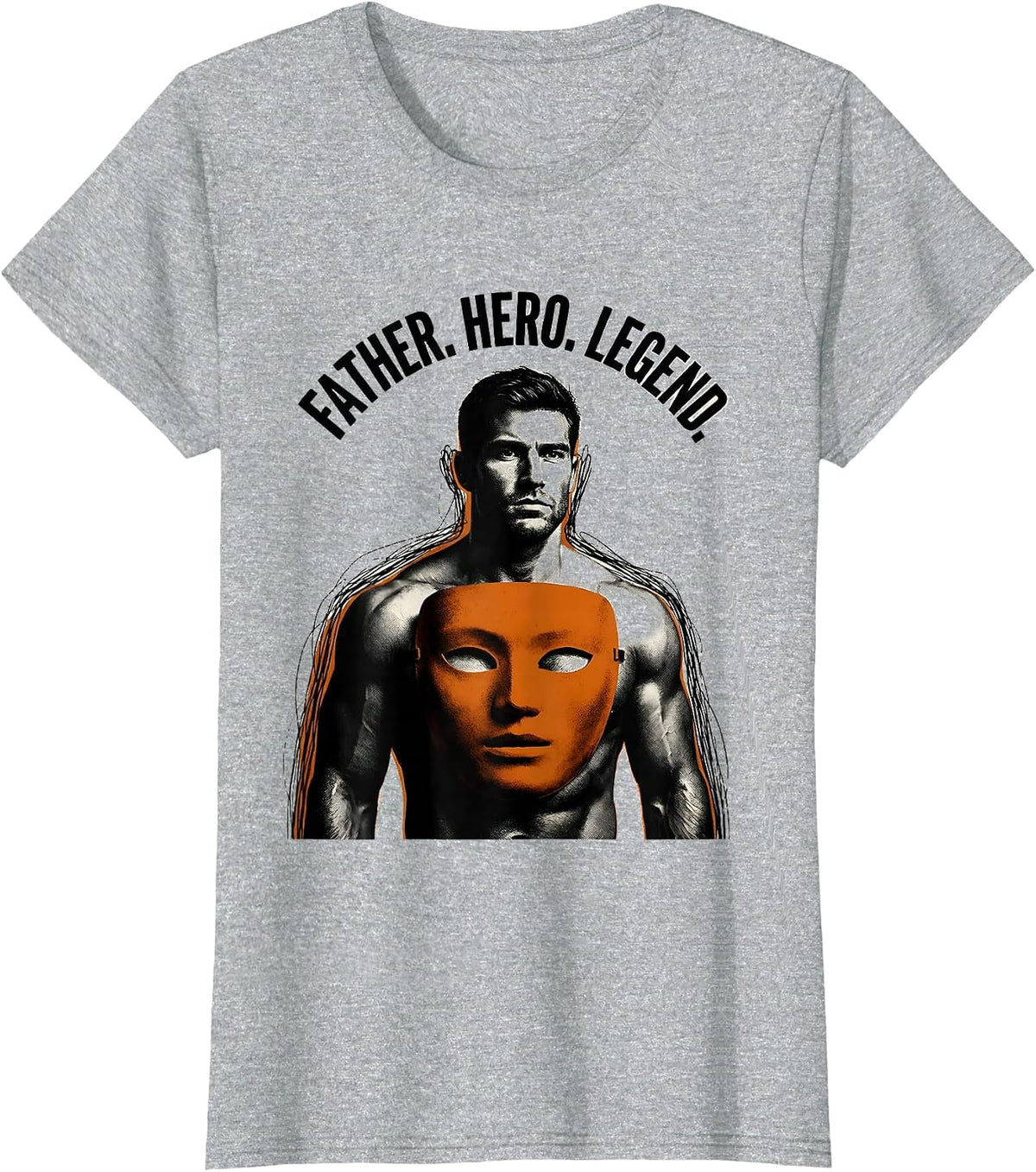 Women's Father Hero Legend Best Dad Graphic Design T-Shirt - Heather Grey