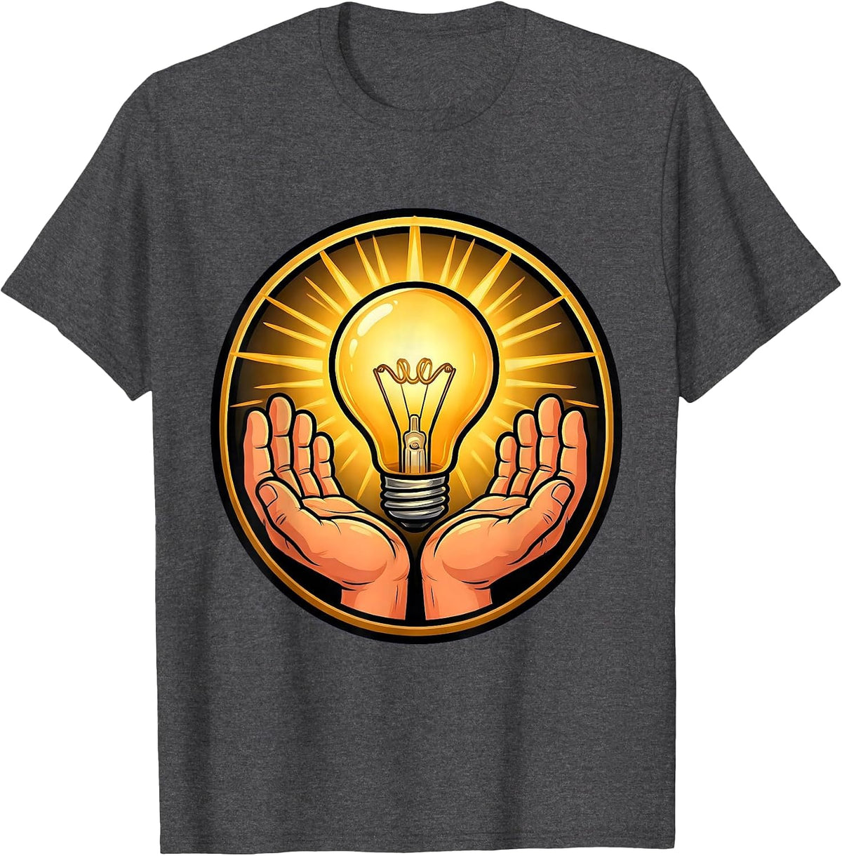 School Counselor Glowing Lightbulb Illustration T-Shirt - Dark Heather Grey
