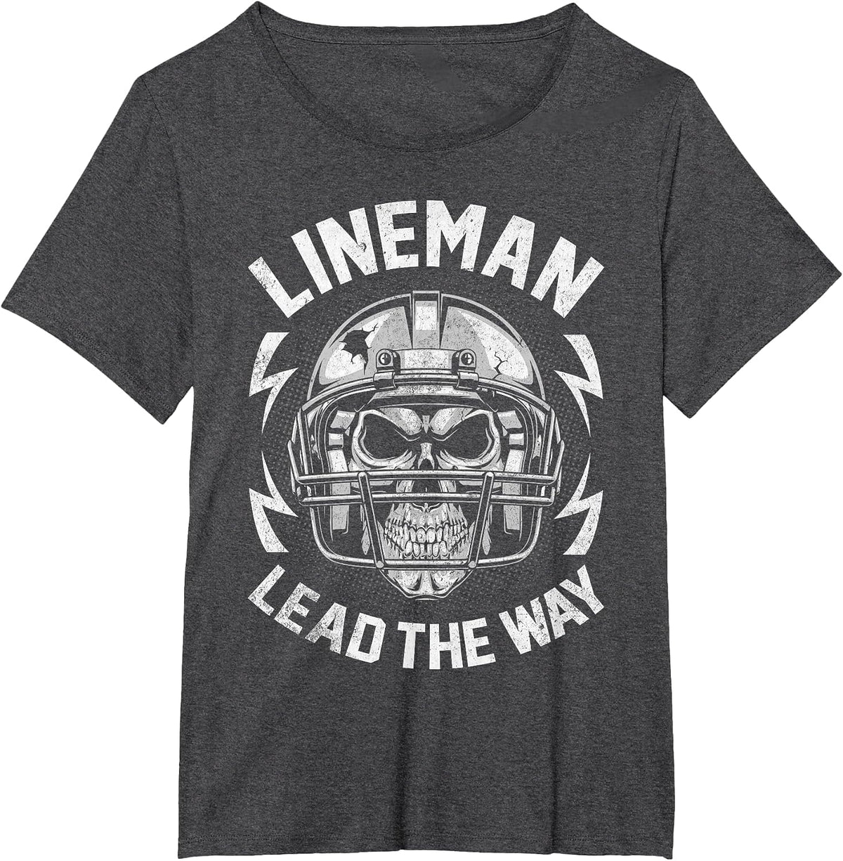 Lineman Lead The Way American Football Novelty T-Shirt - Dark Heather Grey