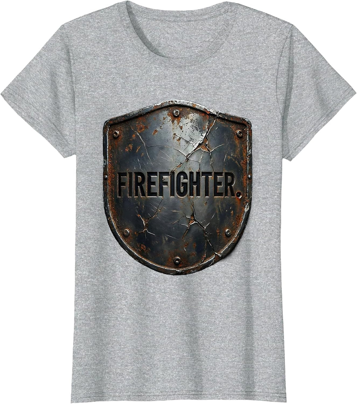 Firefighter Distressed Novelty Statement Humor T-Shirt - Heather Grey