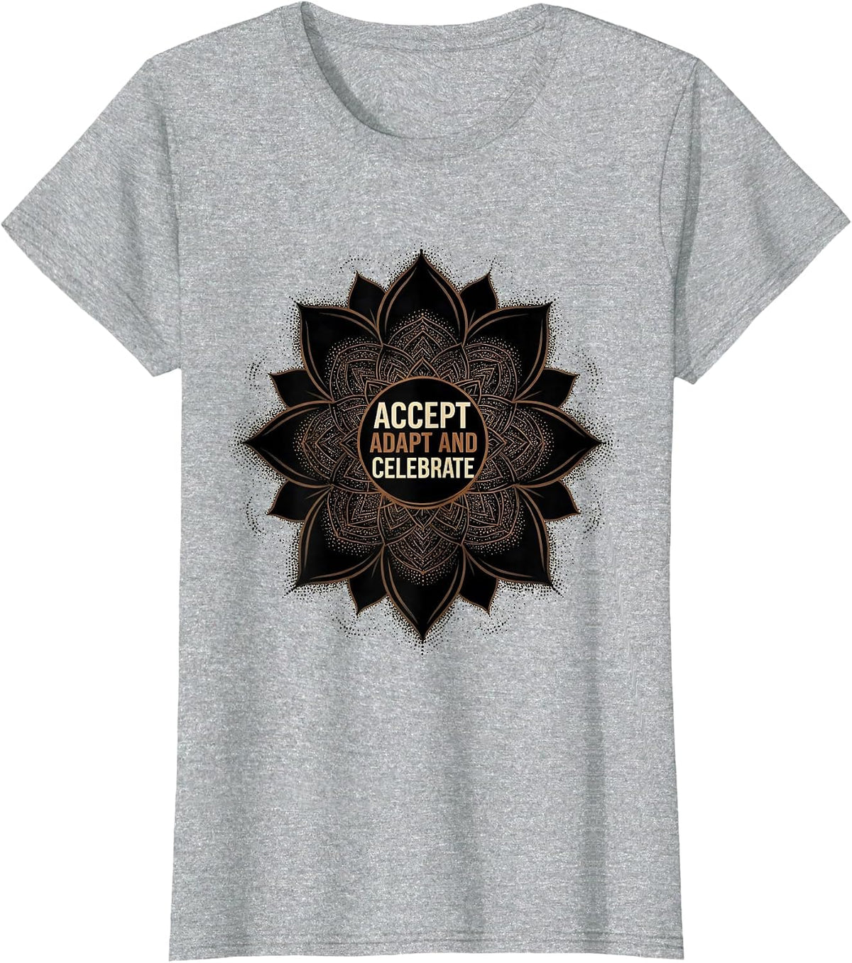 Women's Accept Adapt and Celebrate Autism Awareness Design T-Shirt - Heather Grey