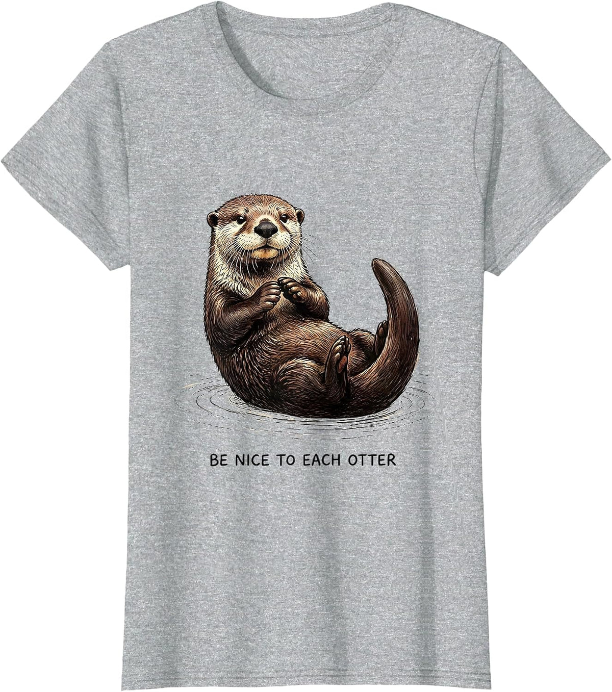 Be Nice To Each Otter Funny Otter Lover Cute Sea Animal T-Shirt - Heather Grey