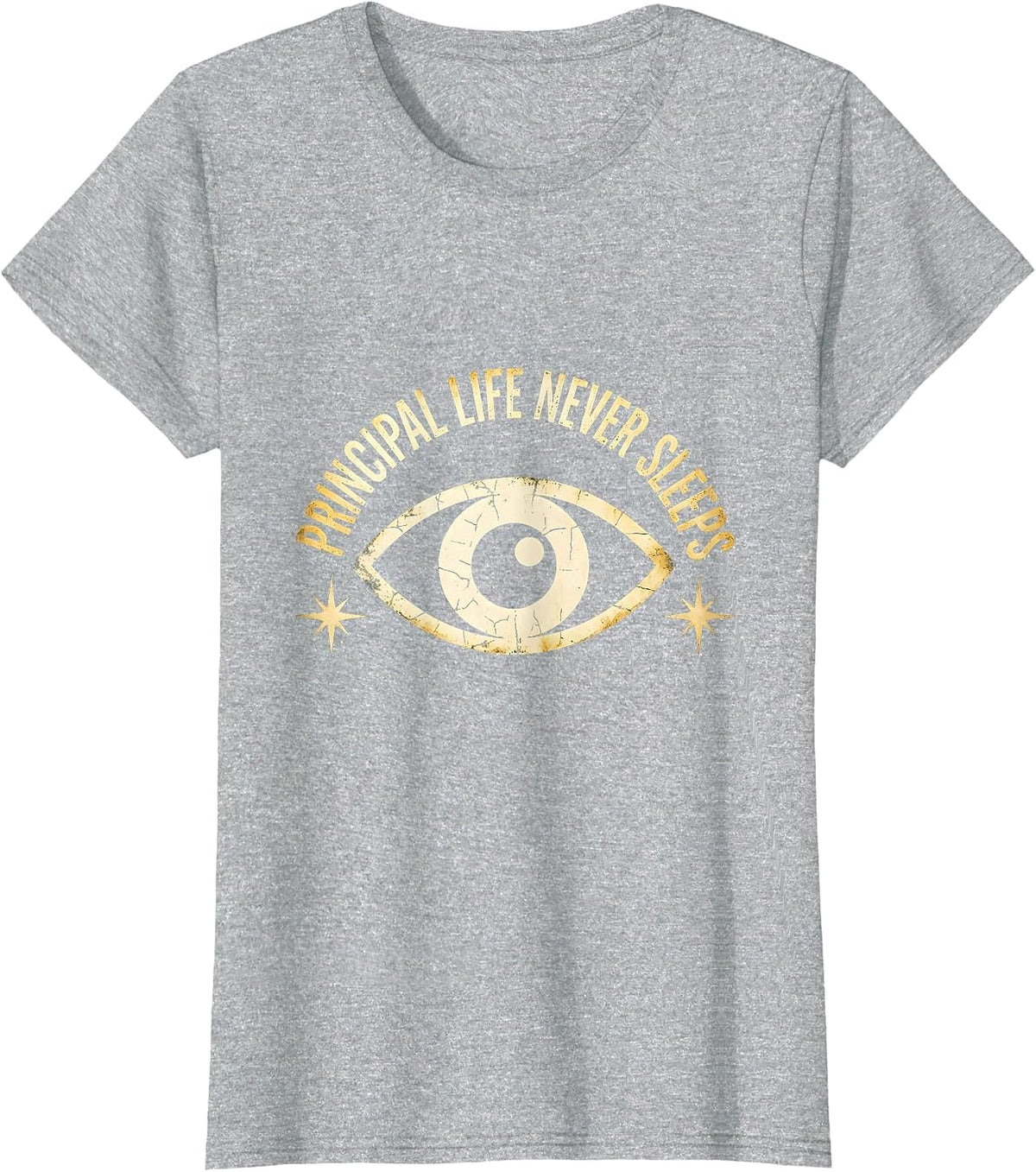 Principal Life Never Sleeps Educator Design T-Shirt - Heather Grey
