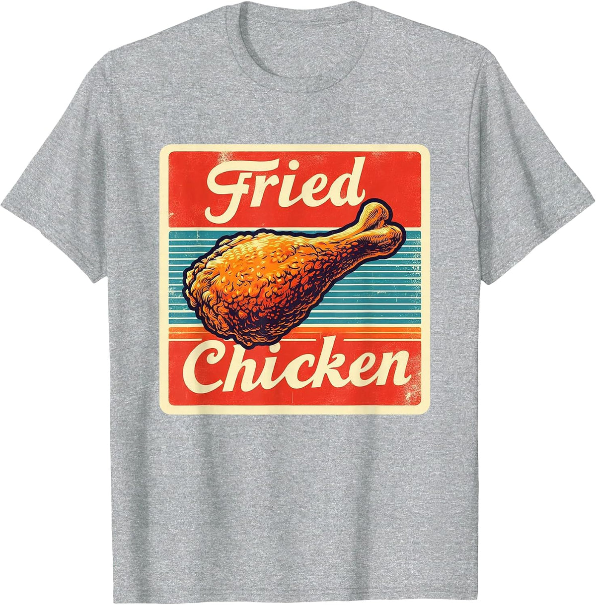 Vintage Fried Chicken T-Shirt - Heather Grey