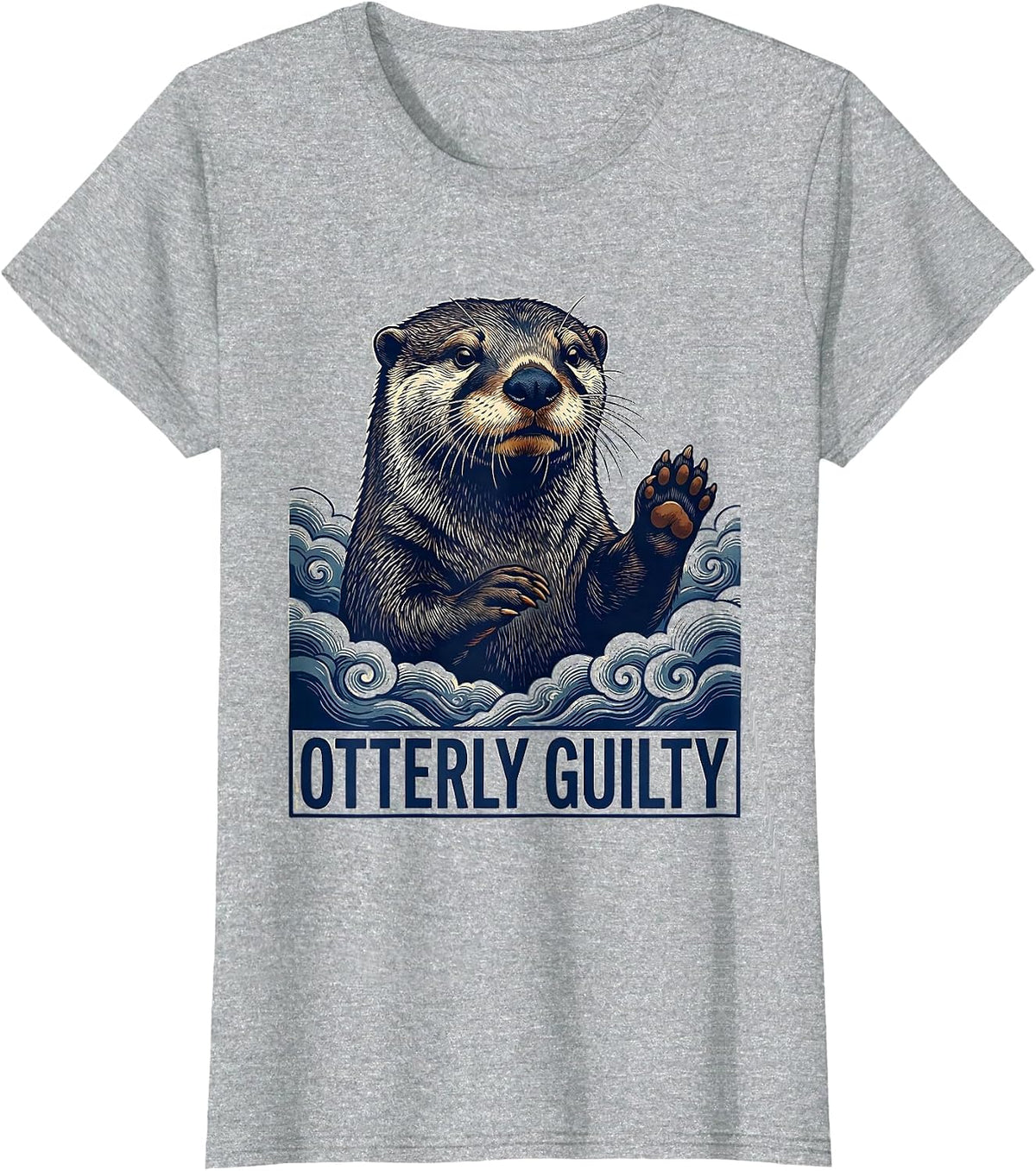 Women's Otterly Guilty Funny Otter Lover Gift for Otter Enthusiasts T-Shirt - Heather Grey