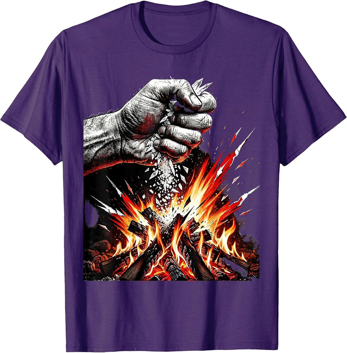 Salty Campfire Hand Sprinkling Salt Graphic T-Shirt - Purple