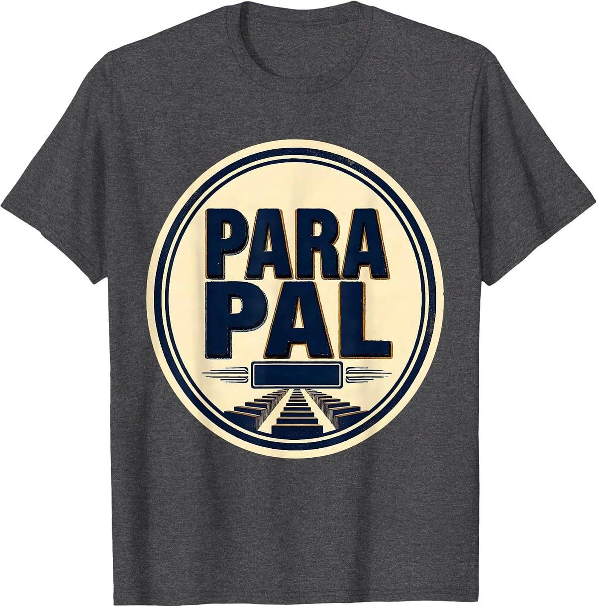 Para Pal Wood Type Letterpress Paraeducator Appreciation T-Shirt - Dark Heather Grey