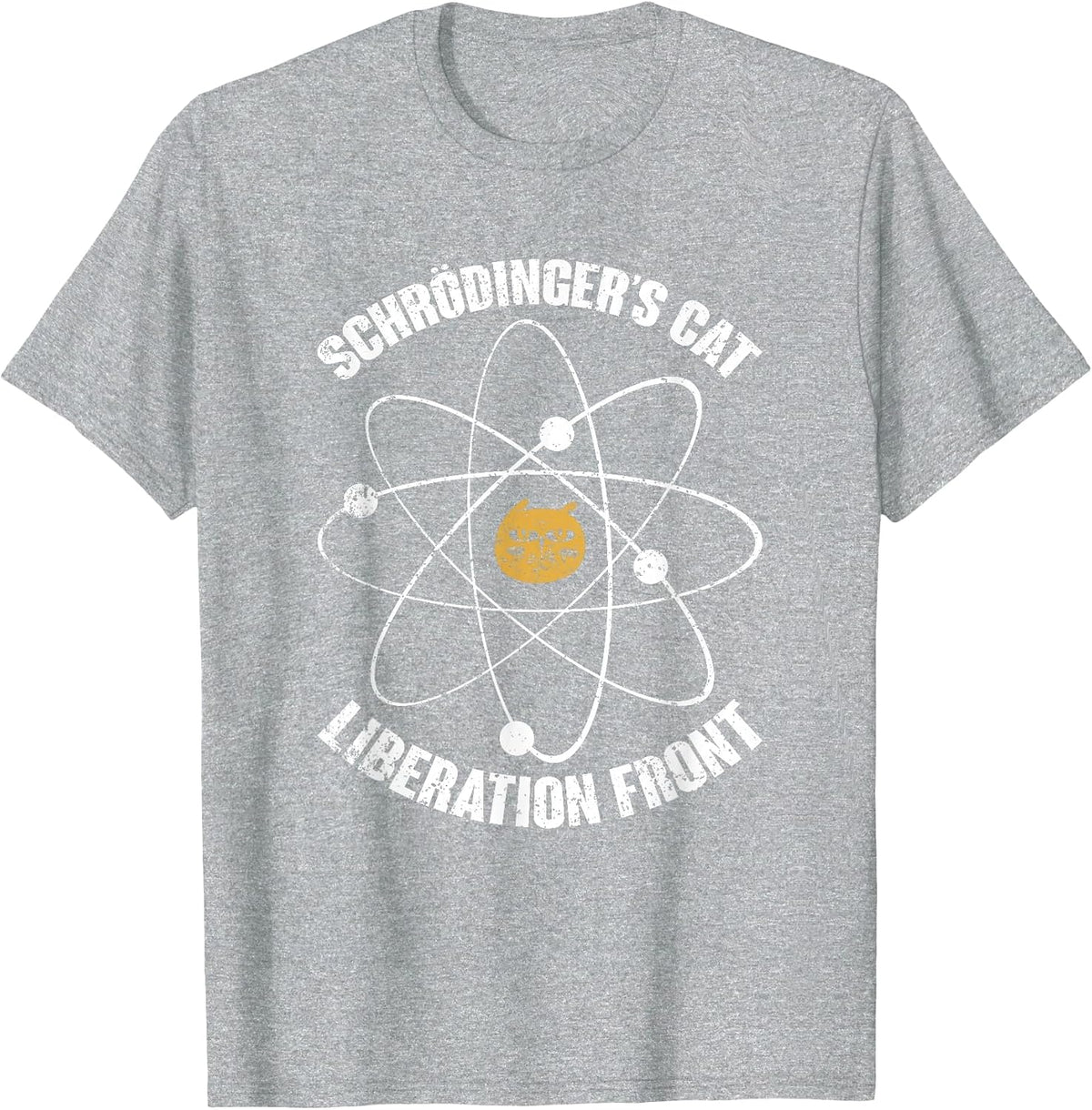 Schrödingers Cat Liberation Front Funny Physics T-Shirt - Heather Grey