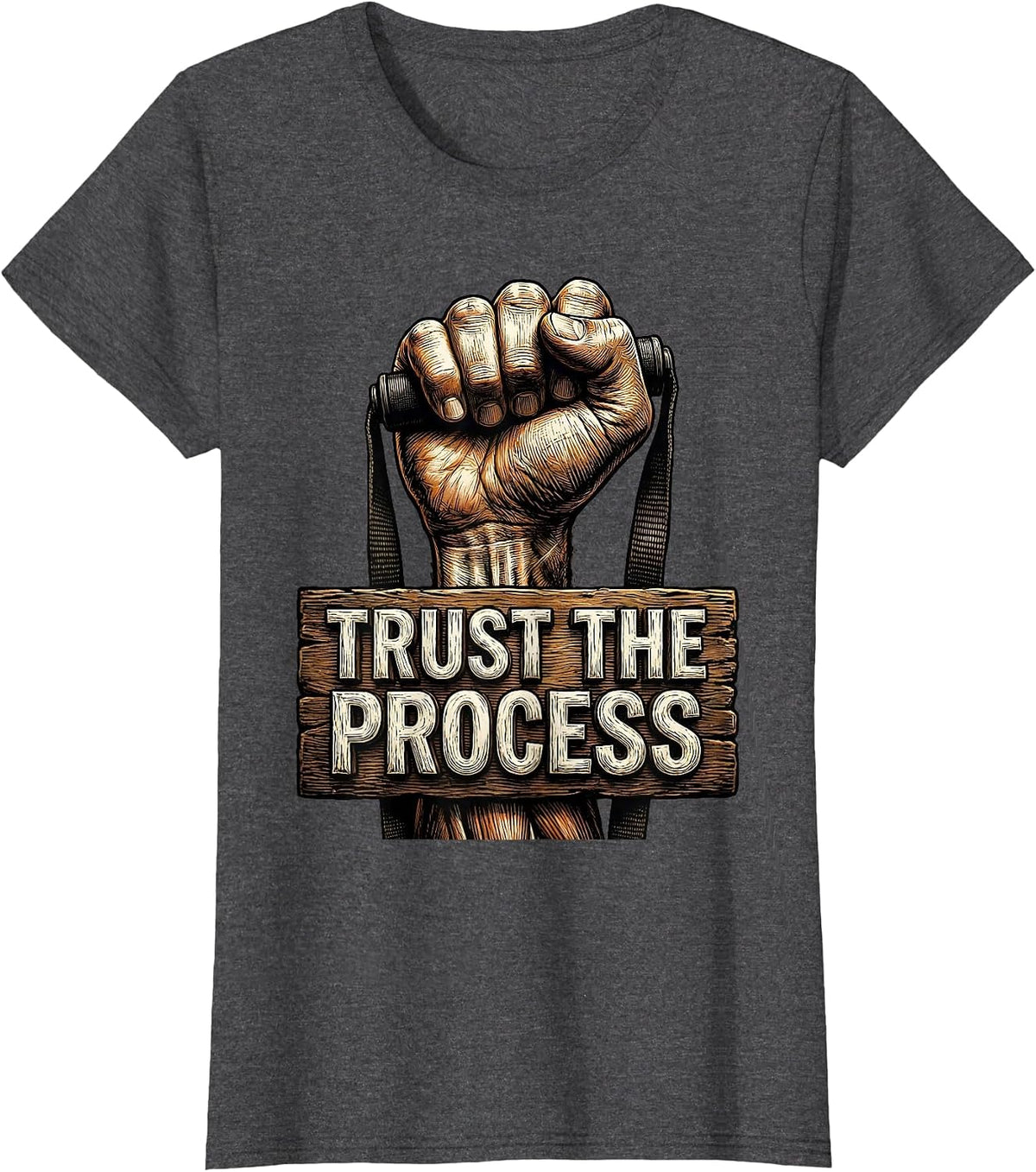 Women's Trust the Process Physical Therapy Design T-Shirt - Dark Heather Grey
