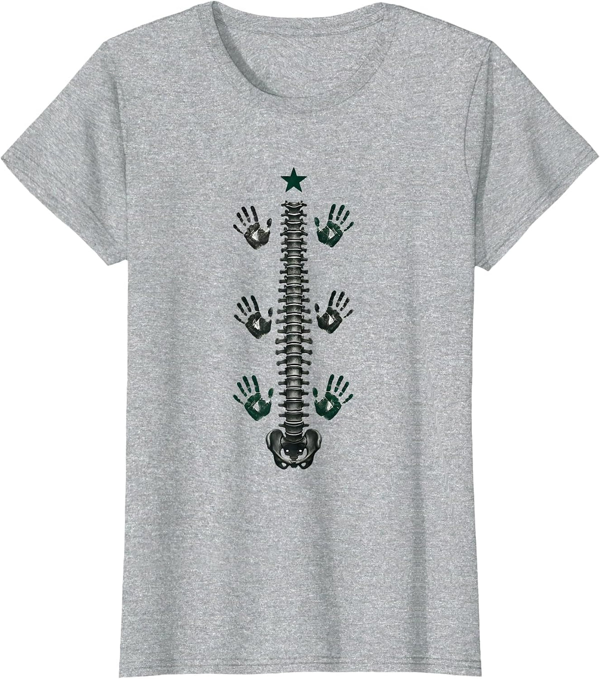 Vertebrae Spine Chiropractor Christmas Humor Gift T-Shirt - Heather Grey
