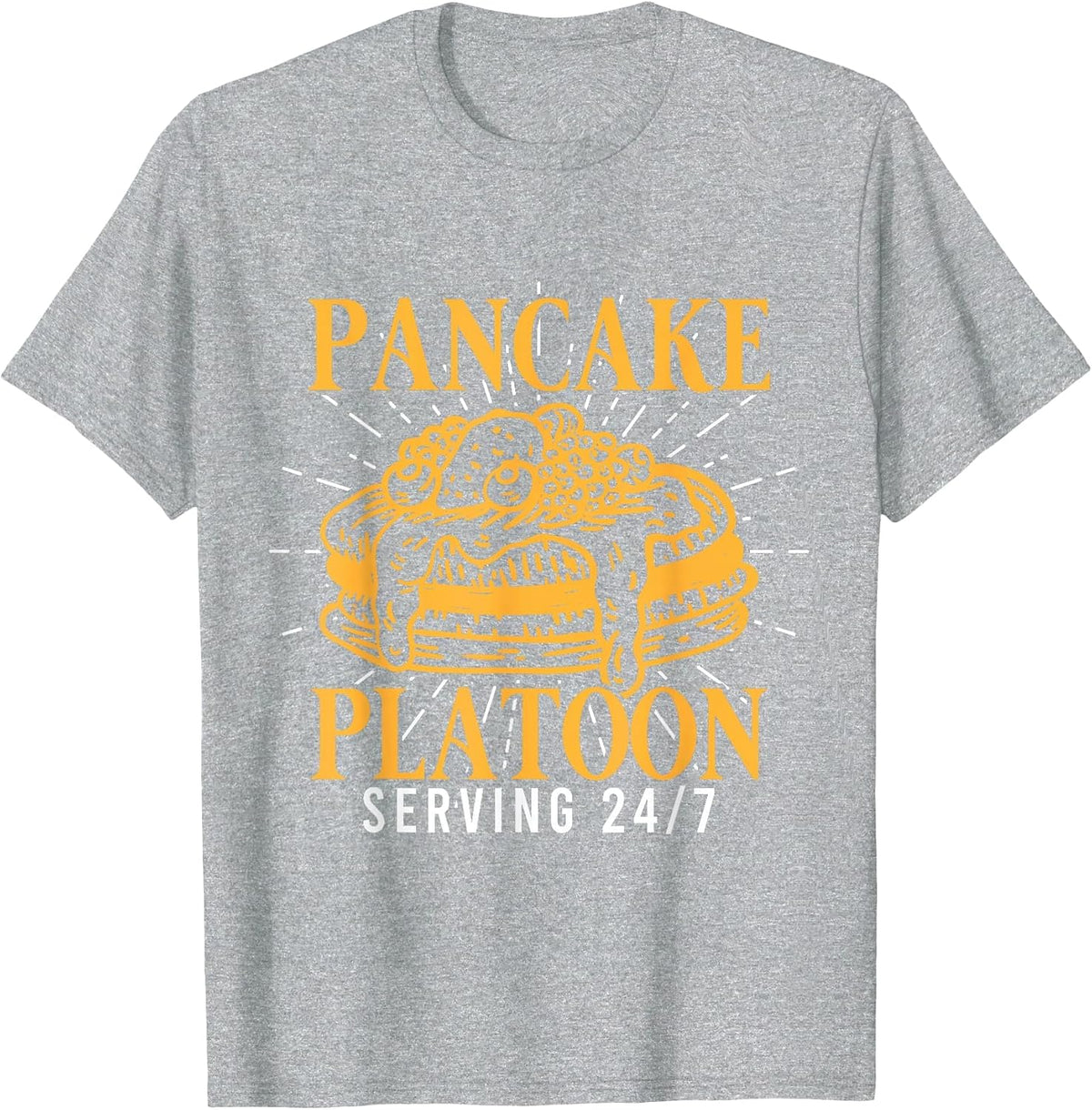 Pancake Platoon Football Lineman T-Shirt - Heather Grey