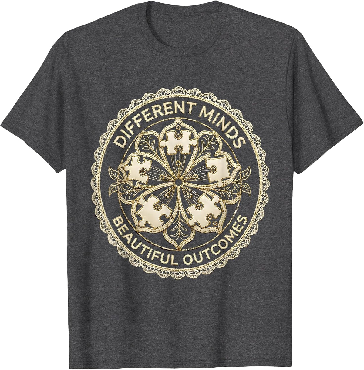 Men's Different Minds Beautiful Outcomes Special Ed Teacher T-Shirt - Dark Heather Grey