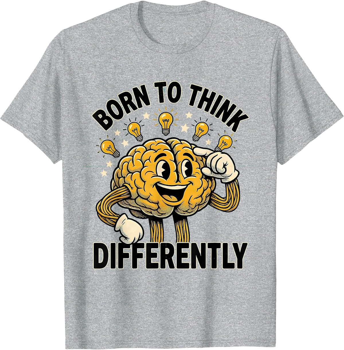 Men's Born to Think Differently Autism Awareness Design T-Shirt - Heather Grey