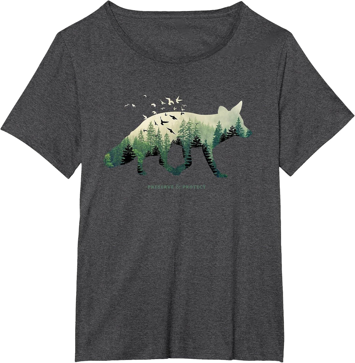 Preserve & Protect Vintage National Park Fox Forest T-Shirt - Dark Heather Grey