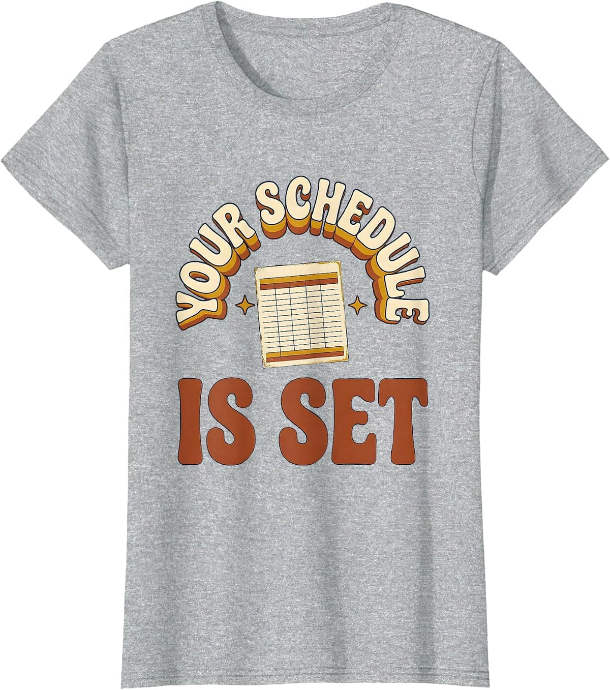 Your Schedule Is Set Vintage Groovy School Counselor Back T-Shirt - Heather Grey
