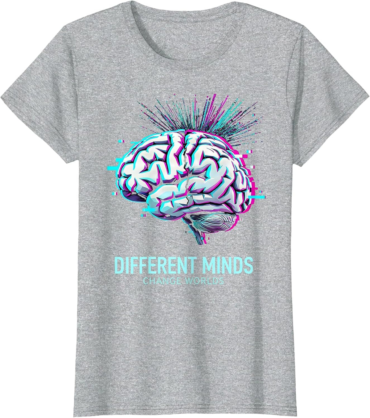 Women's Different Minds Change Worlds Autism Awareness T-Shirt - Heather Grey