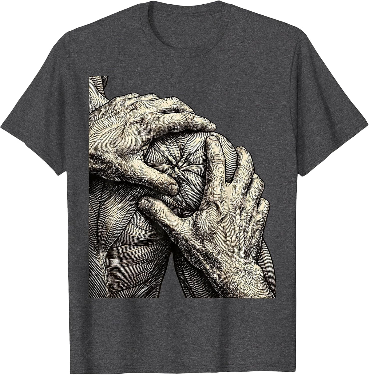 Men's Physical Therapy Knotted Muscle Massage Graphic T-Shirt - Dark Heather Grey