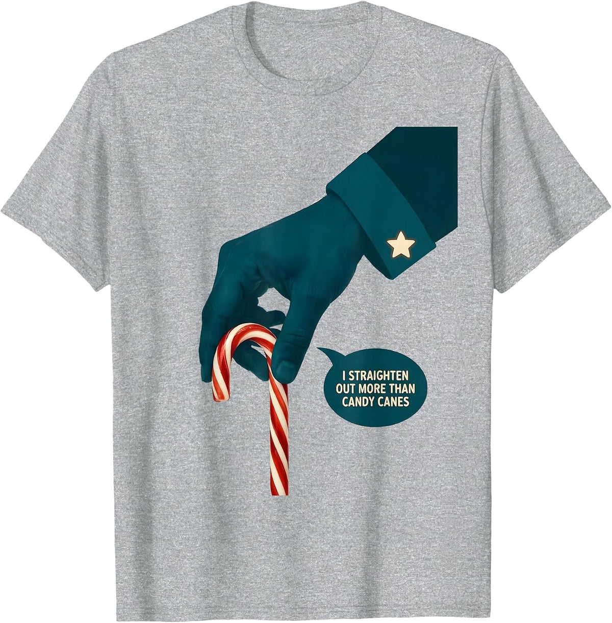 Men's I Straighten Out More Than Candy Canes Funny Chiropractor T-Shirt - Heather Grey