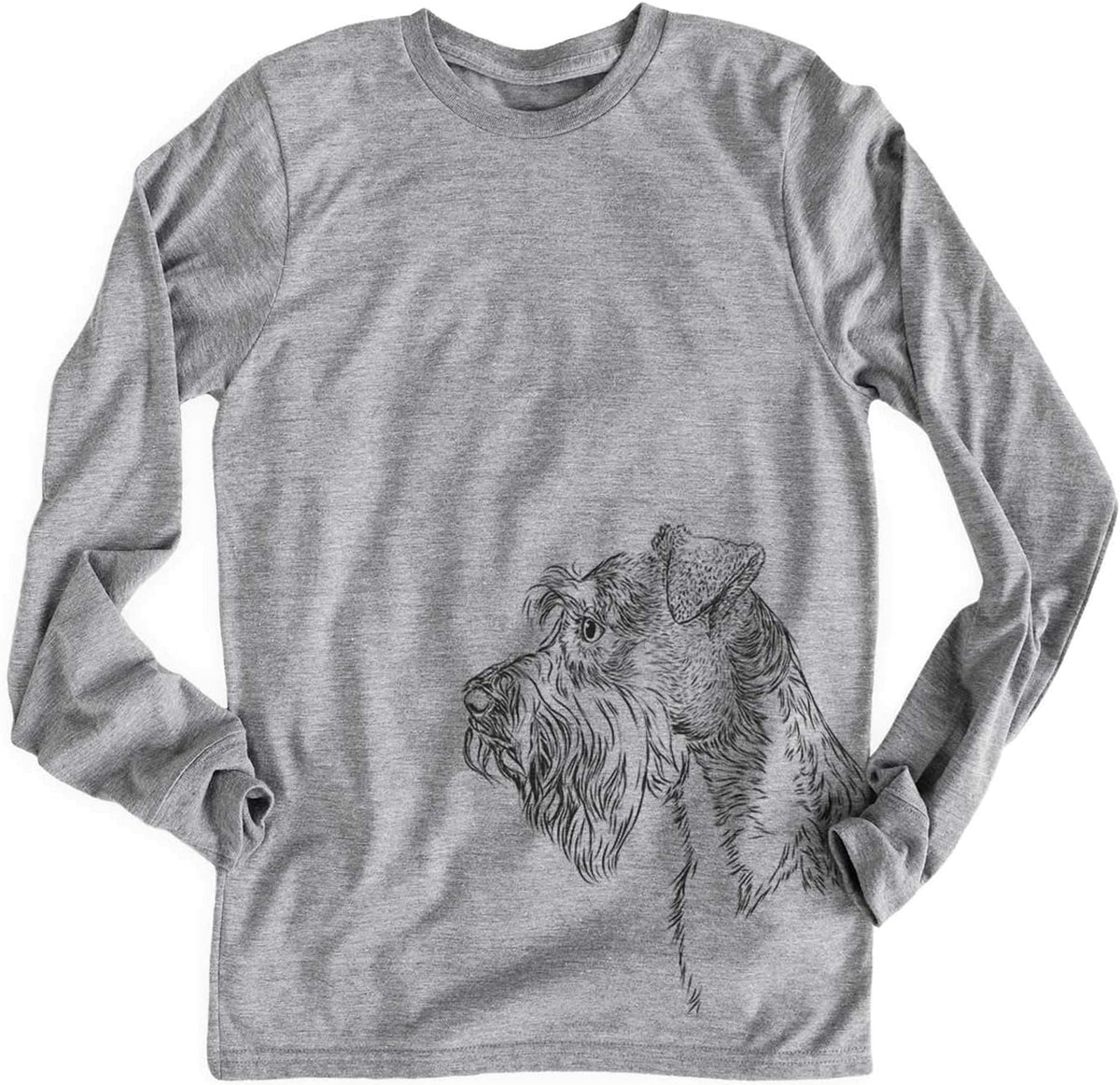 Inkopious Mini Schnauzer Profile Triblend T-Shirt - Unisex Unisex Long Sleeve
