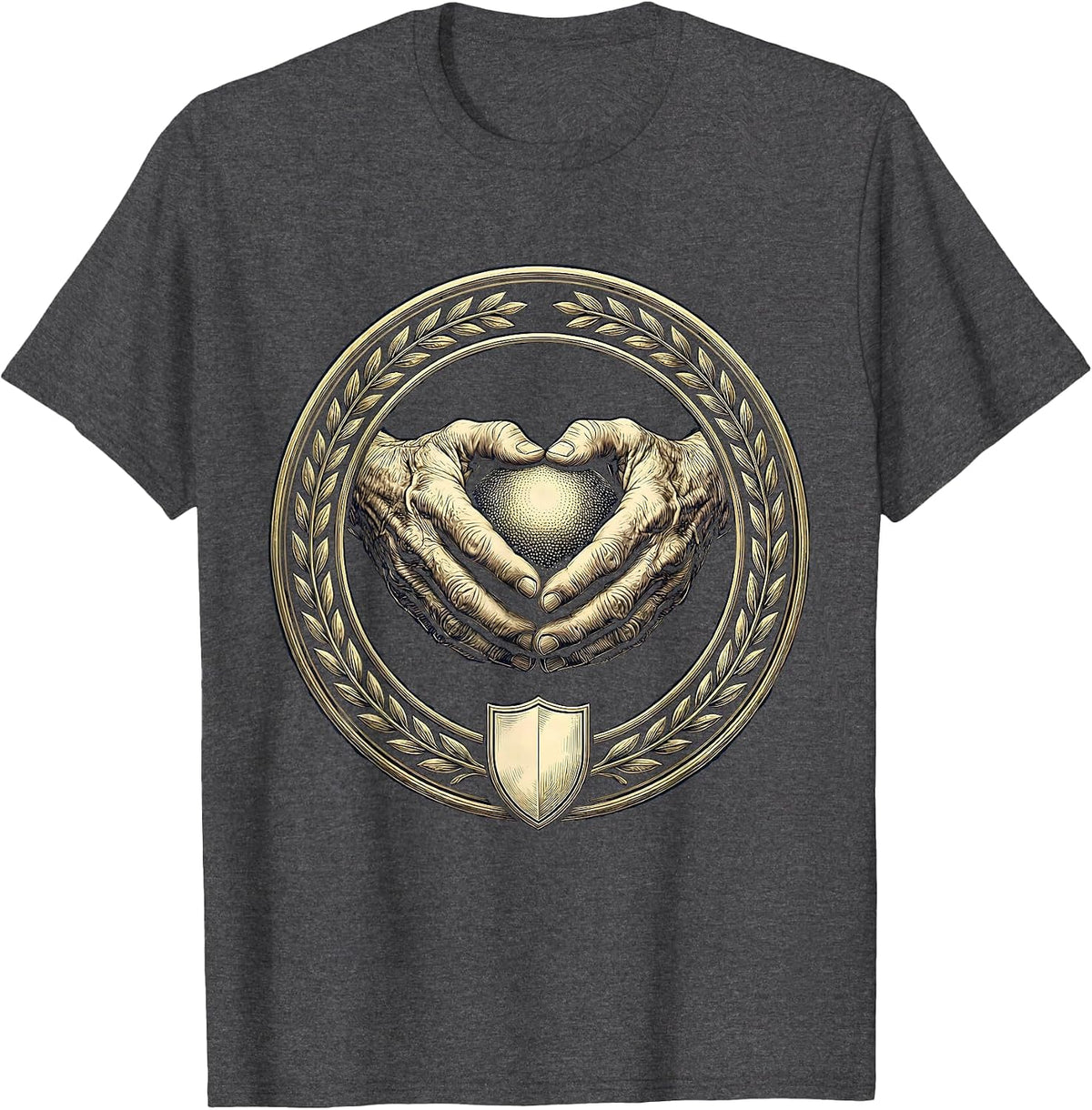Physical Therapy Stress Ball Elderly Hands Graphic T-Shirt - Dark Heather Grey
